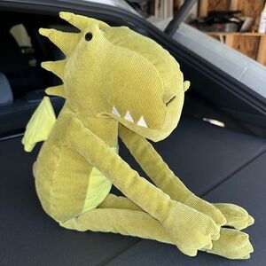 Pillowfort Green Dragon 18" Corduroy Plush Free Shipping! EUC! Clean & Fun!